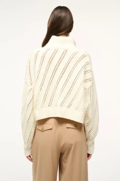 Knits<STAUD CROPPED HAMPTON SWEATER IVORY