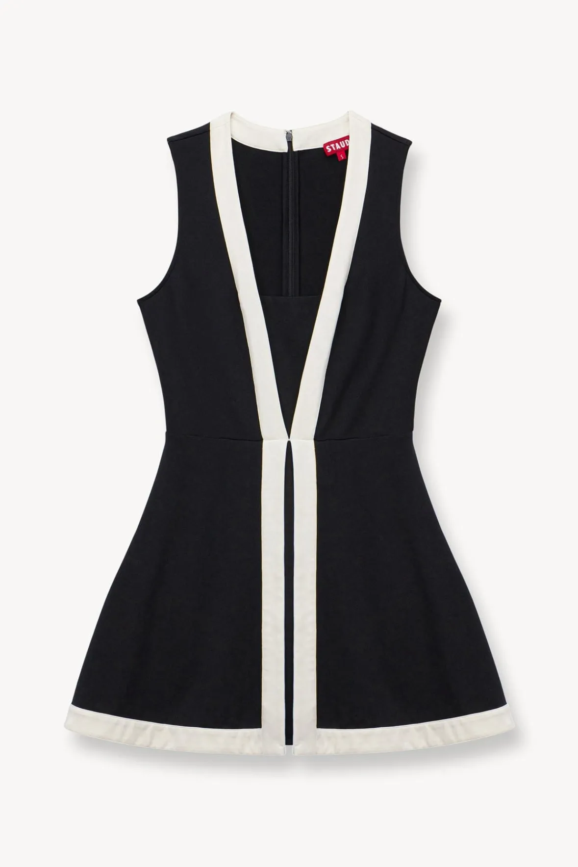STAUD Court|Dresses<STAUD CROSS-COURT DRESS BLACK IVORY BLACKIVORY