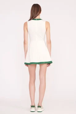 STAUD Court|Dresses<STAUD CROSS-COURT DRESS IVORY COURT GREEN IVORYCOURTGREEN