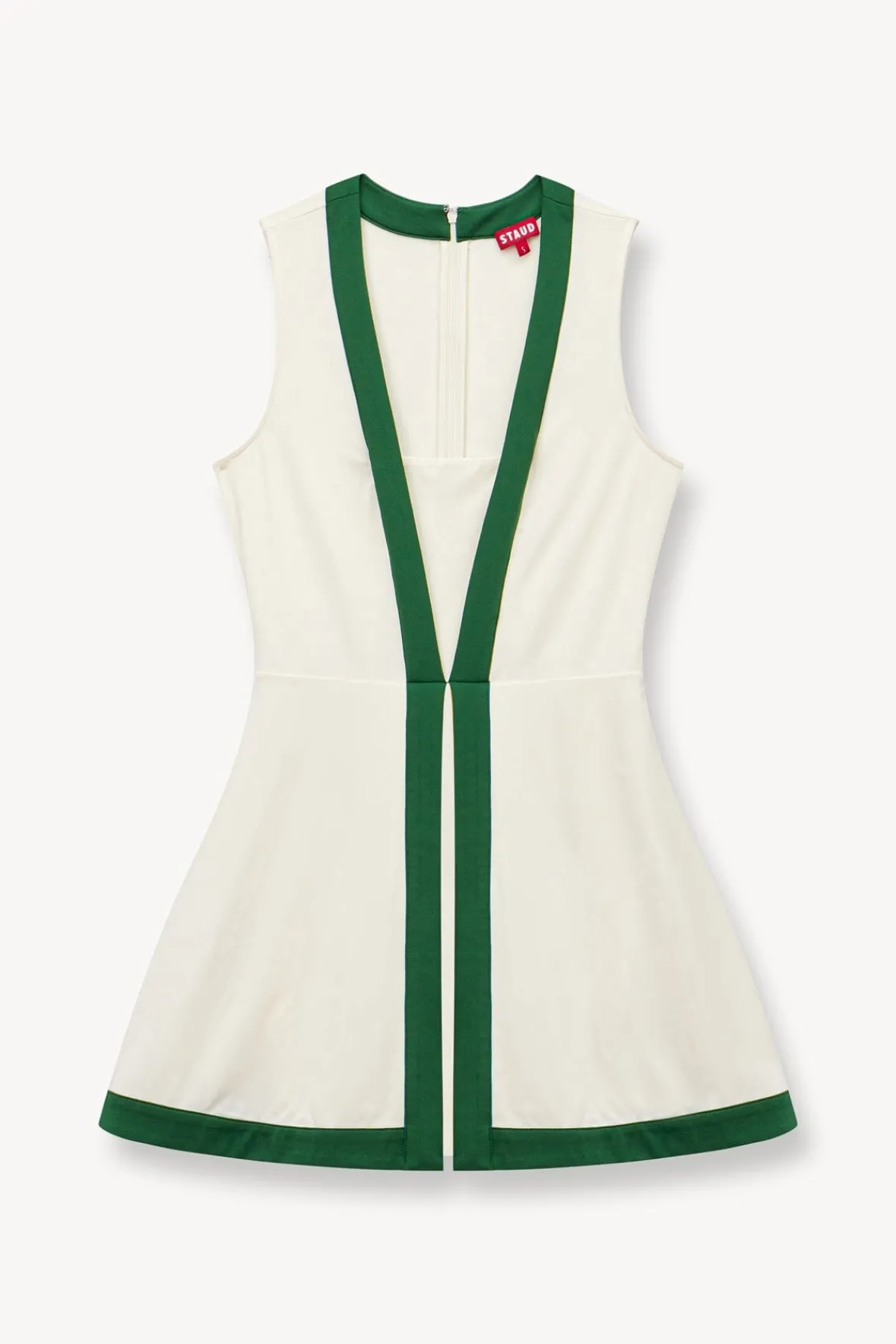STAUD Court|Dresses<STAUD CROSS-COURT DRESS IVORY COURT GREEN IVORYCOURTGREEN