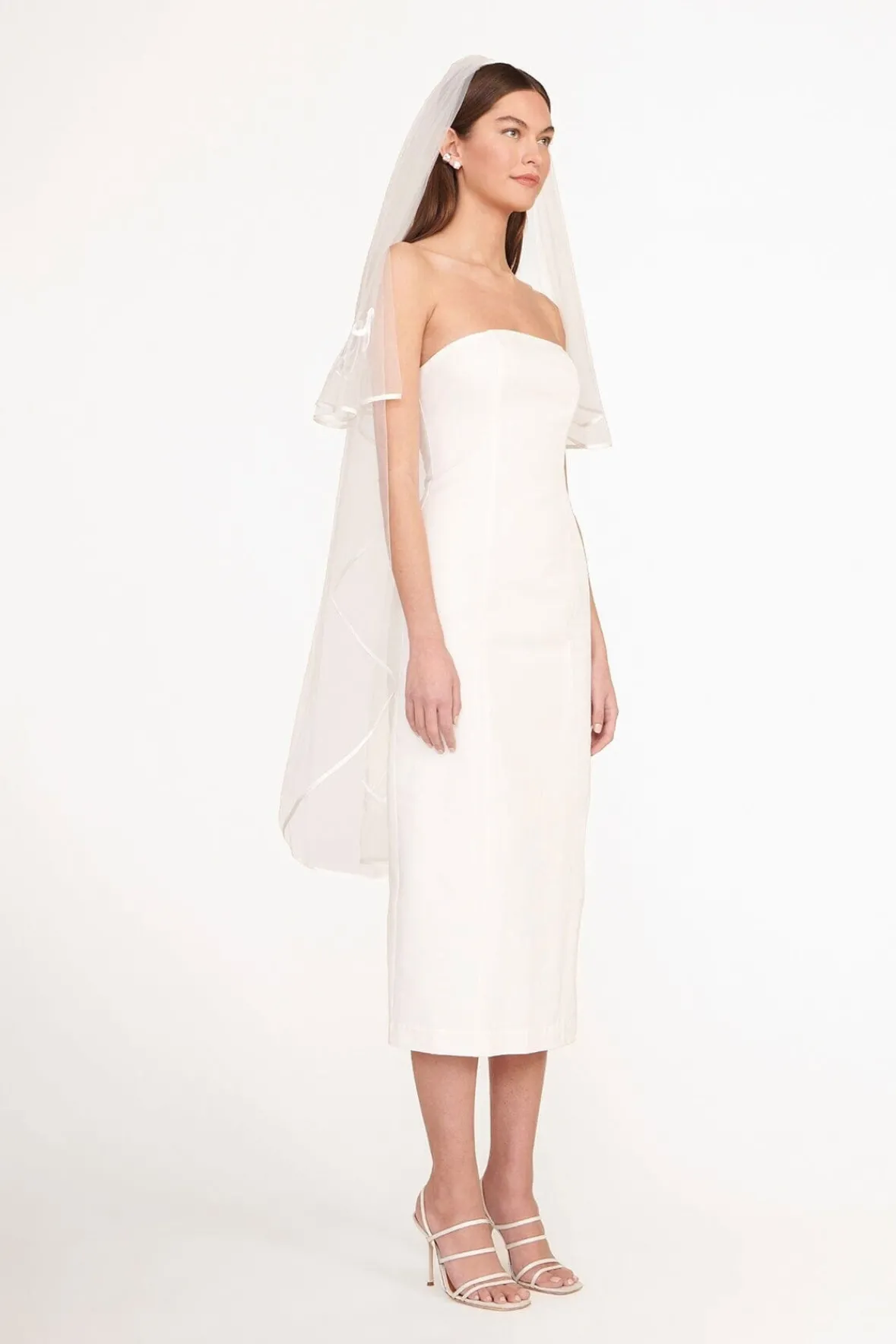 STAUD Bride<STAUD CUSTOM EMBROIDERED INITIALS VEIL