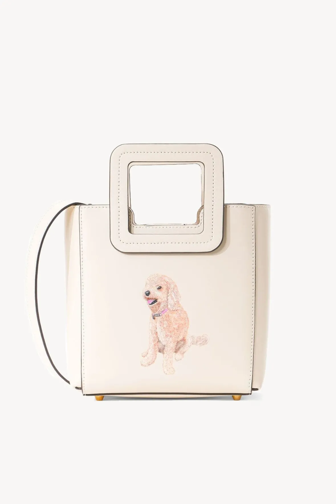 Custom Handbags|Pet Handbags<STAUD CUSTOM MINI SHIRLEY LEATHER BAG CREAM CREAMCONTRAST