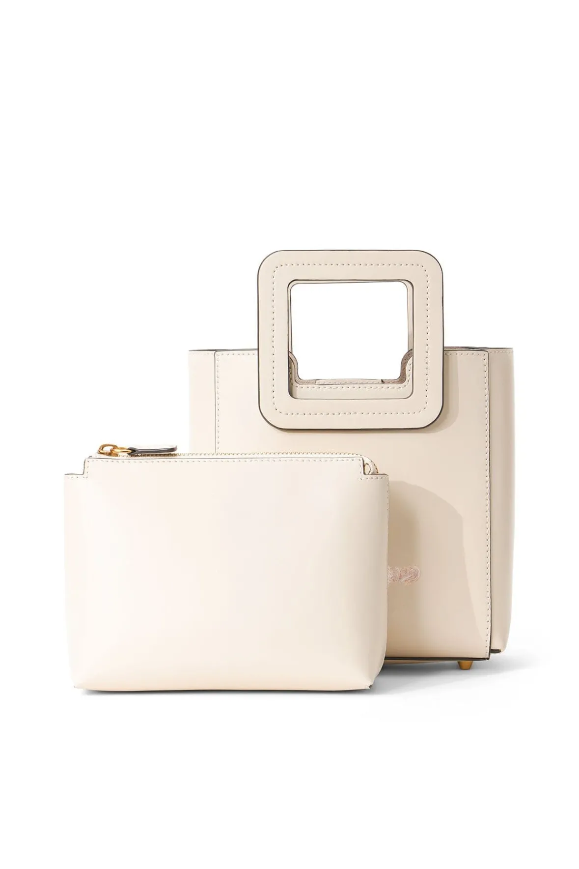 Custom Handbags|Pet Handbags<STAUD CUSTOM MINI SHIRLEY LEATHER BAG CREAM CREAMCONTRAST