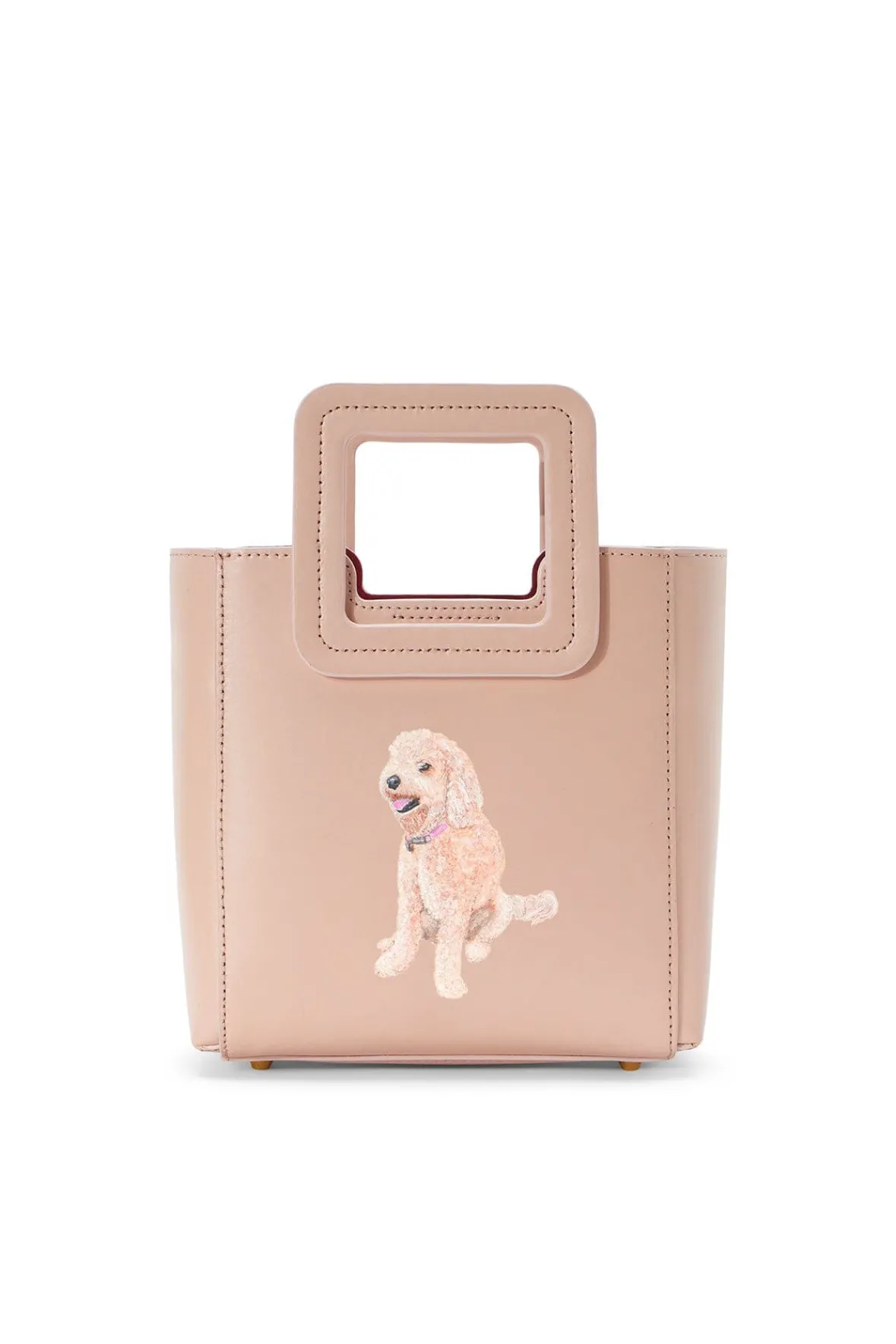 Custom Handbags|Pet Handbags<STAUD CUSTOM MINI SHIRLEY LEATHER BAG BLUSH