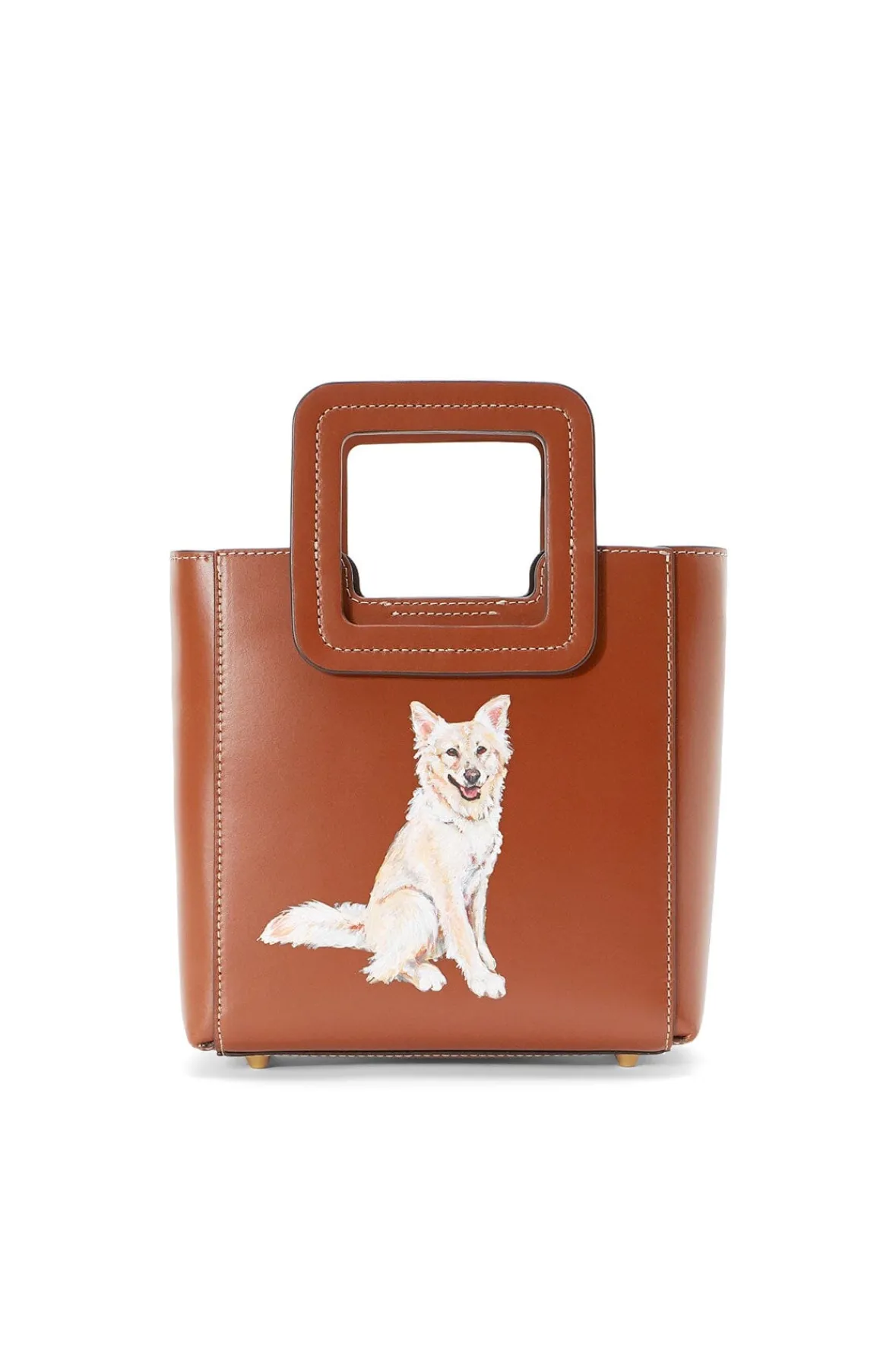 Custom Handbags|Pet Handbags<STAUD CUSTOM MINI SHIRLEY LEATHER BAG TAN