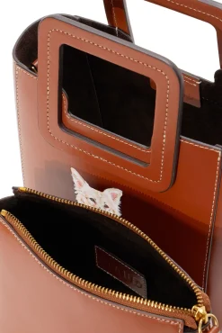 Custom Handbags|Pet Handbags<STAUD CUSTOM MINI SHIRLEY LEATHER BAG TAN