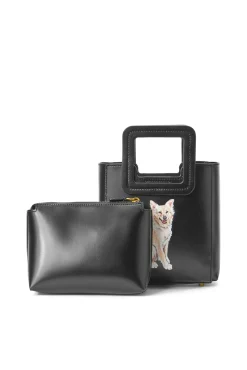 Custom Handbags|Pet Handbags<STAUD CUSTOM MINI SHIRLEY LEATHER BAG  BLACK BLACKBLACK