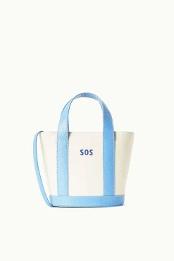 Pet Handbags|Custom Handbags<STAUD CUSTOM MONOGRAM ALLORA MINI TOTE CREAM BLUE CREAMSTAUDBLUE