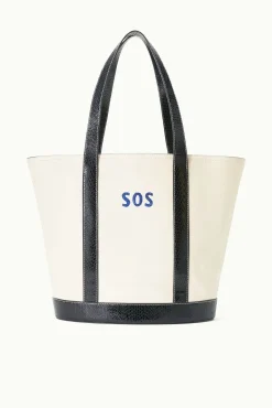 Pet Handbags|Custom Handbags<STAUD CUSTOM MONOGRAM ALLORA TOTE CREAM BLACK CREAMBLACK