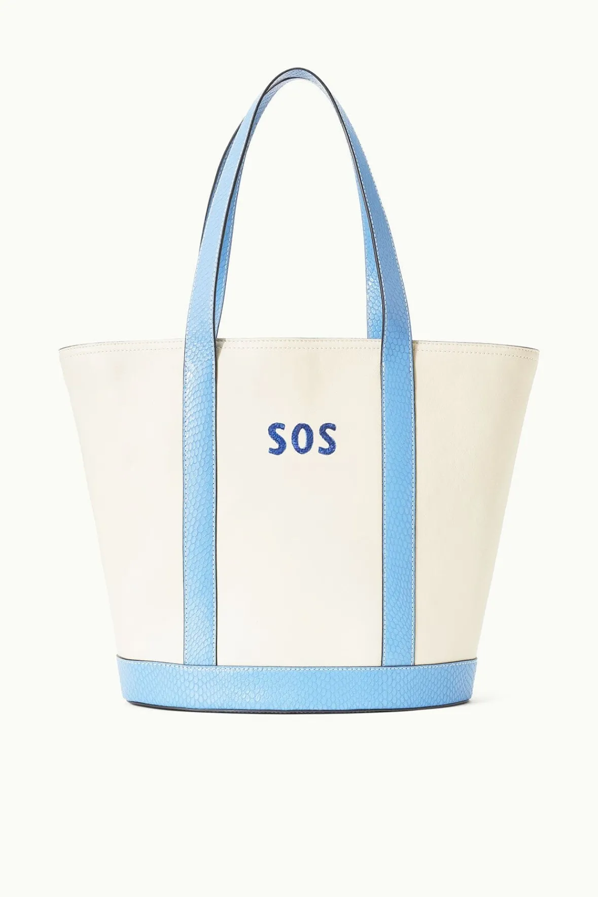 Totes|Pet Handbags<STAUD CUSTOM MONOGRAM ALLORA TOTE CREAM BLUE CREAMSTAUDBLUE