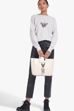 Custom Handbags|Pet Handbags<STAUD CUSTOM SHIRLEY LEATHER BAG CREAM