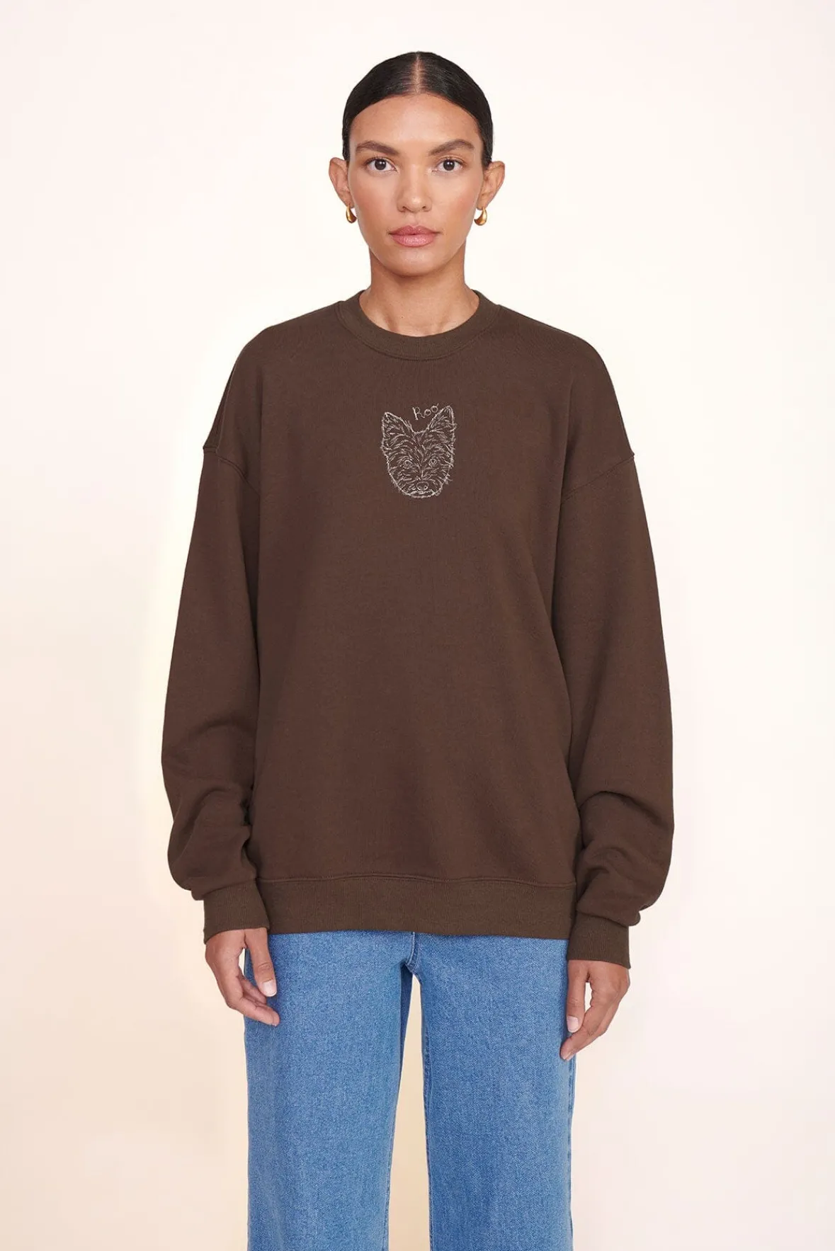 Pet Sweats & Knits<STAUD CUSTOM x C.BONZ OVERSIZED SWEATSHIRT BROWN