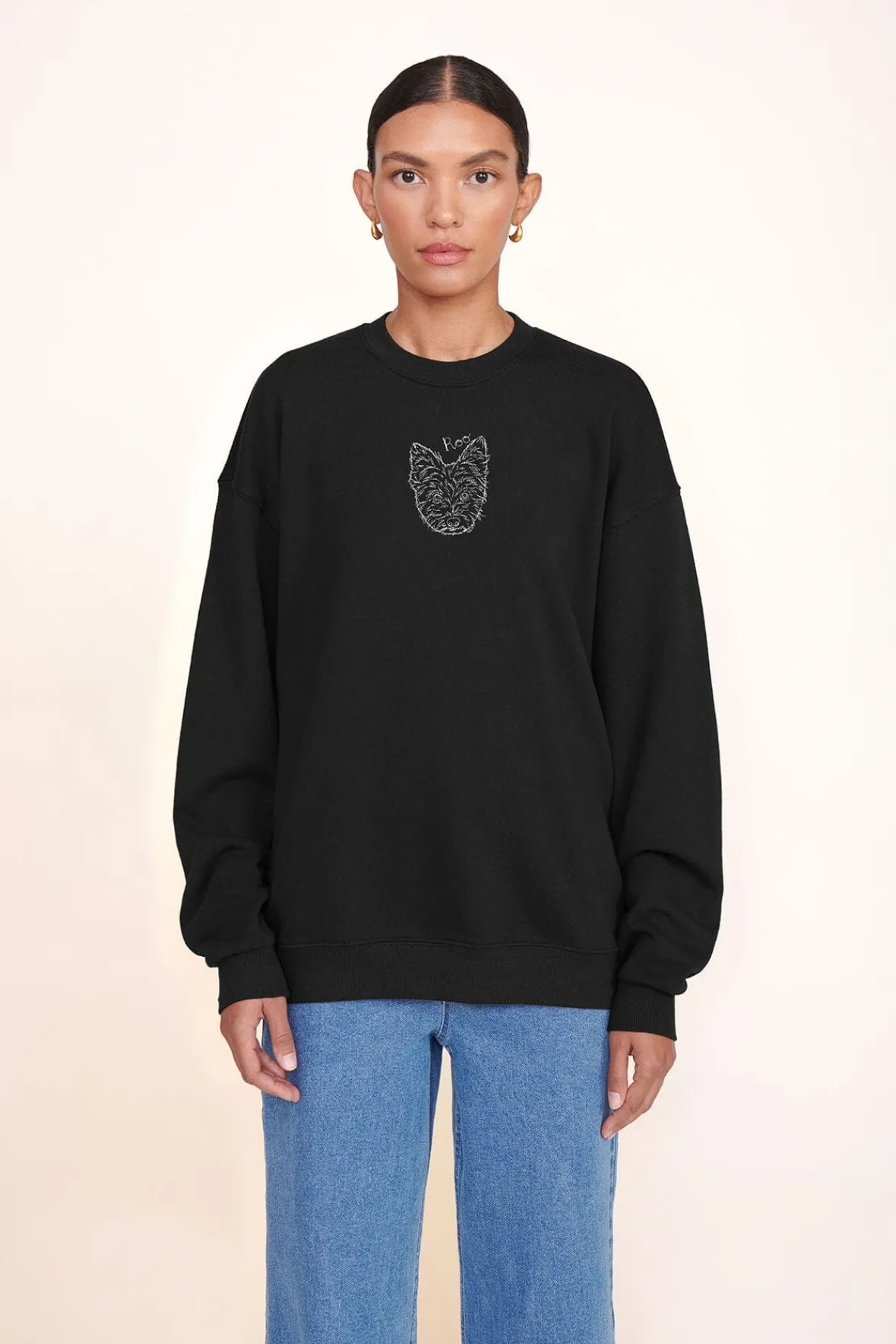 Pet Sweats & Knits<STAUD CUSTOM x C.BONZ OVERSIZED SWEATSHIRT BLACK
