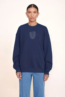 Pet Sweats & Knits<STAUD CUSTOM x C.BONZ OVERSIZED SWEATSHIRT NAVY