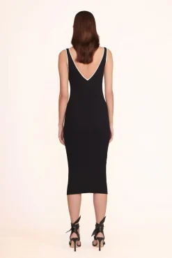 Dresses<STAUD DANA DRESS BLACK BLACKWHITE