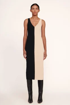Dresses<STAUD DANA DRESS  BUFF BLACK BUFFBLACK