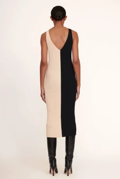 Dresses<STAUD DANA DRESS  BUFF BLACK BUFFBLACK