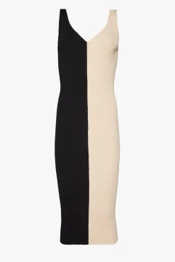 Dresses<STAUD DANA DRESS  BUFF BLACK BUFFBLACK