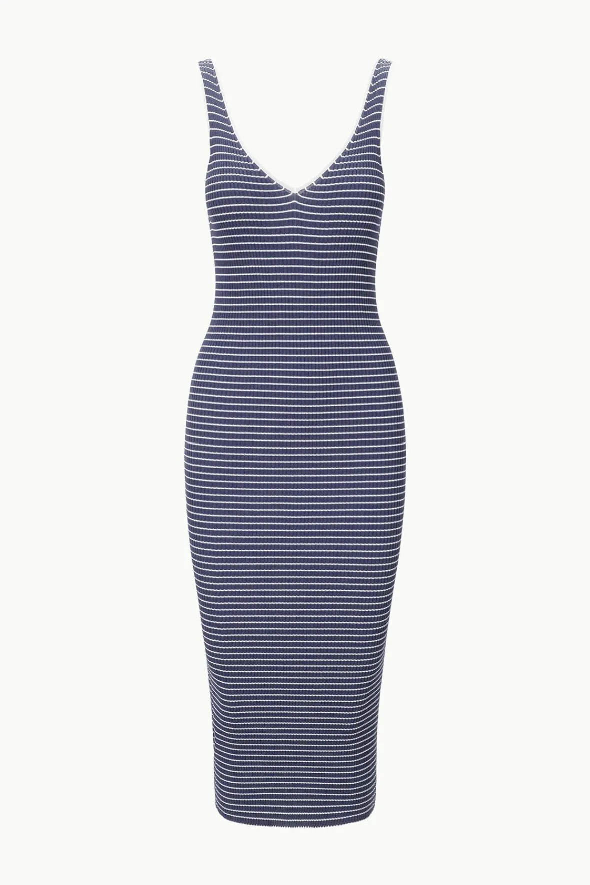 Knits|Dresses<STAUD DANA DRESS NAVY MICRO STRIPE NAVYMICROSTRIPE