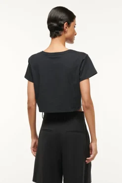 Spring Suiting|Essentials<STAUD DEAN T-SHIRT   BLACK