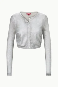 Knits<STAUD DEANNA CARDIGAN SILVER