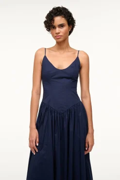 Poplin Shop|Dresses<STAUD DENA DRESS   NAVY