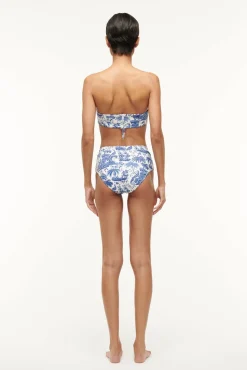 Bikinis<STAUD DEVON HIGH RISE BIKINI BOTTOM  BLUE TOILE BLUETOILE