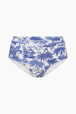 Bikinis<STAUD DEVON HIGH RISE BIKINI BOTTOM  BLUE TOILE BLUETOILE