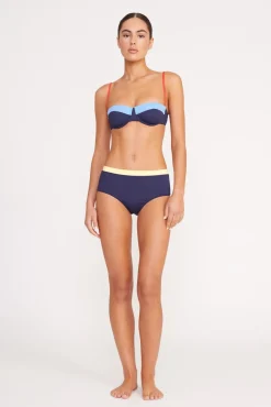 Bikinis<STAUD DEVON HIGH RISE BIKINI BOTTOM NAVY COLORBLOCK NAVYCOLORBLOCK