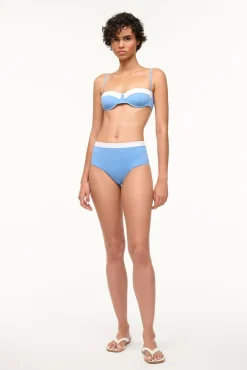 Bikinis<STAUD DEVON HIGH RISE BIKINI BOTTOM AZURE WHITE AZUREWHITE