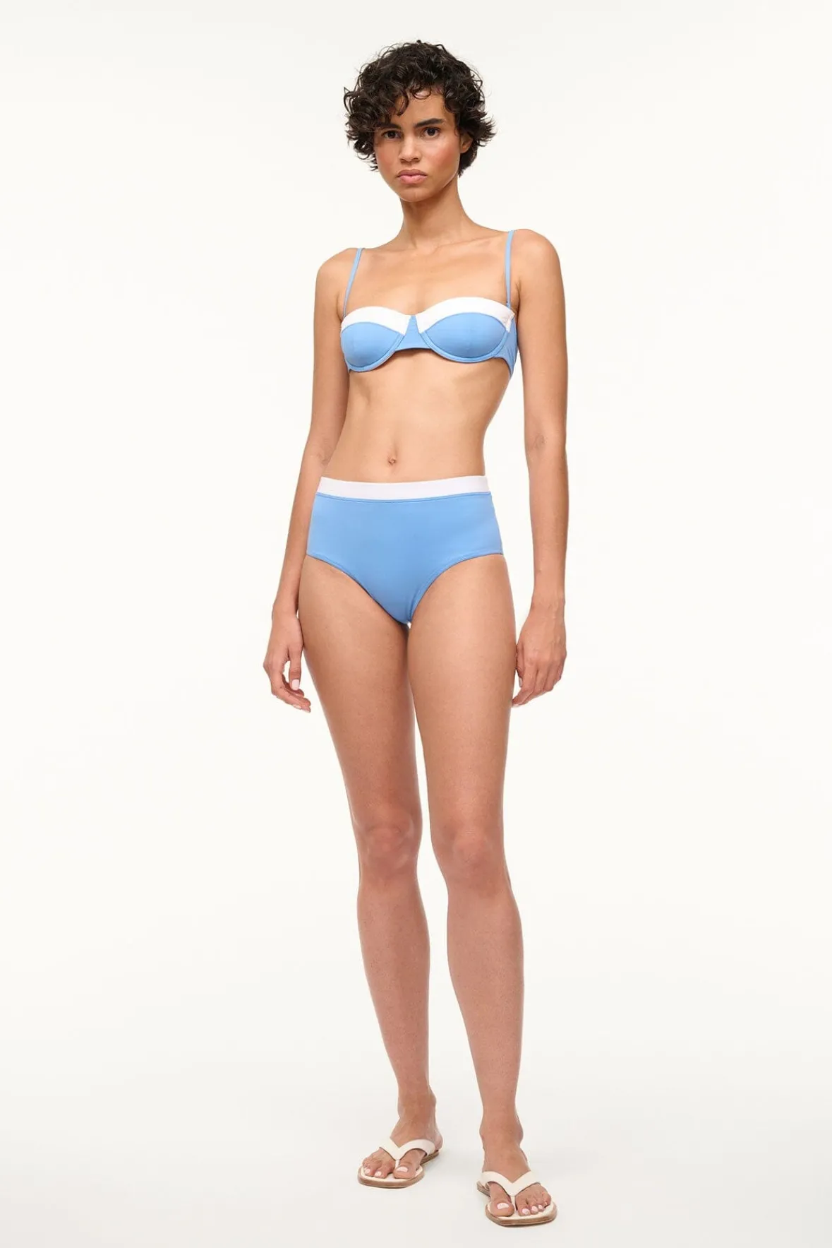 Bikinis<STAUD DEVON HIGH RISE BIKINI BOTTOM AZURE WHITE AZUREWHITE
