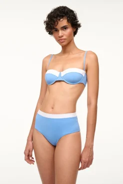 Bikinis<STAUD DEVON HIGH RISE BIKINI BOTTOM  AZURE WHITE AZUREWHITE