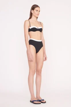 Bikinis<STAUD DEVON HIGH RISE BIKINI BOTTOM  BLACK WHITE BLACKWHITE