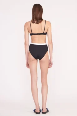 Bikinis<STAUD DEVON HIGH RISE BIKINI BOTTOM  BLACK WHITE BLACKWHITE
