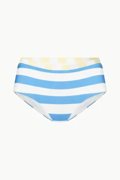 Bikinis<STAUD DEVON HIGH RISE BIKINI BOTTOM BUTTERCUP SEASHORE STRIPE BUTTERCUPSEASHORESTRIPE