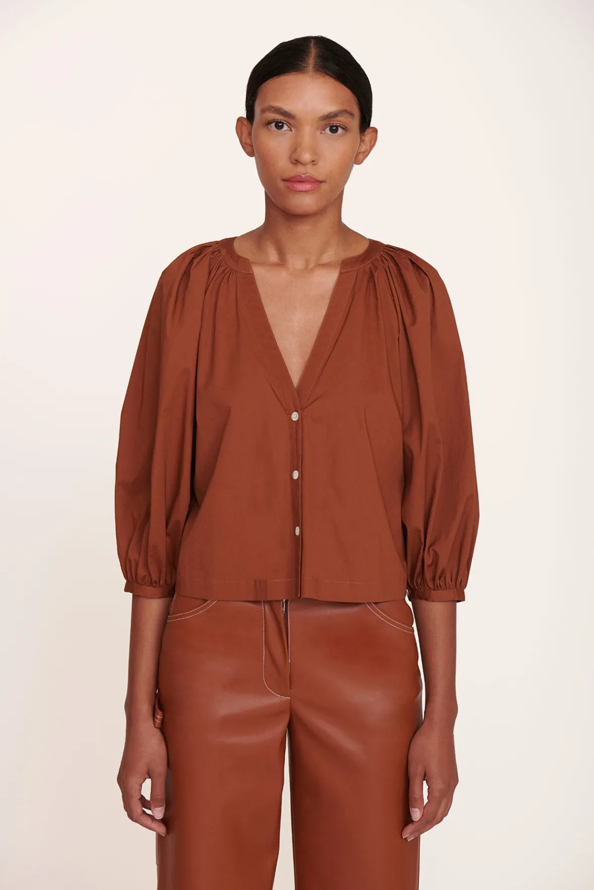 Poplin Shop|Tops<STAUD DILL TOP TAN