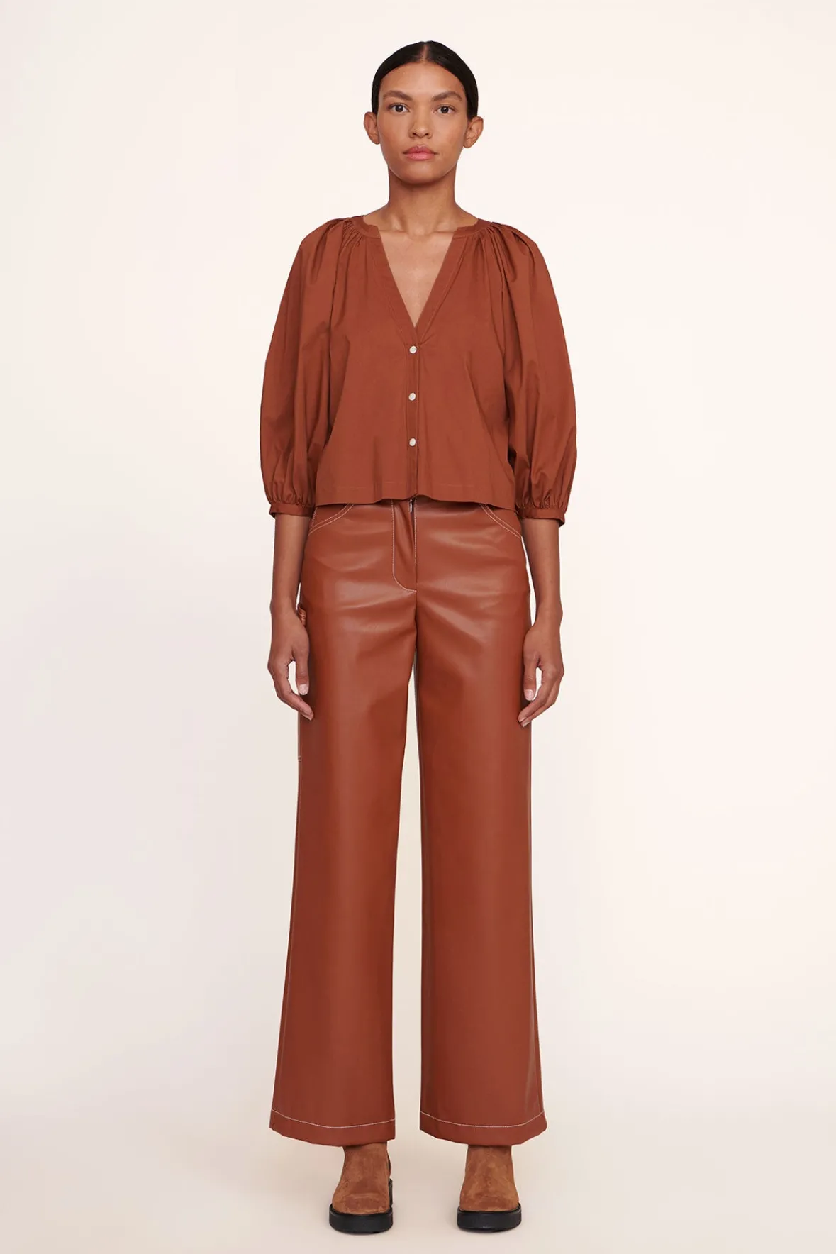 Poplin Shop|Tops<STAUD DILL TOP TAN