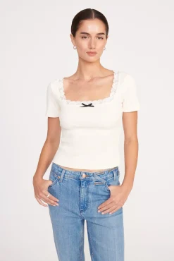 Best Sellers|Tops<STAUD DIXIE TOP IVORY