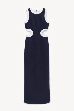 Dresses<STAUD DOLCE DRESS  NAVY WHITE NAVYWHITE