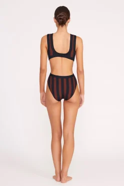 One Pieces<STAUD DOLCE ONE PIECE BLACK TAN SEASHORE STRIPE BLACKTANSEASHORESTRIPE