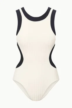 One Pieces<STAUD DOLCE ONE PIECE  IVORY BLACK IVORYBLACK