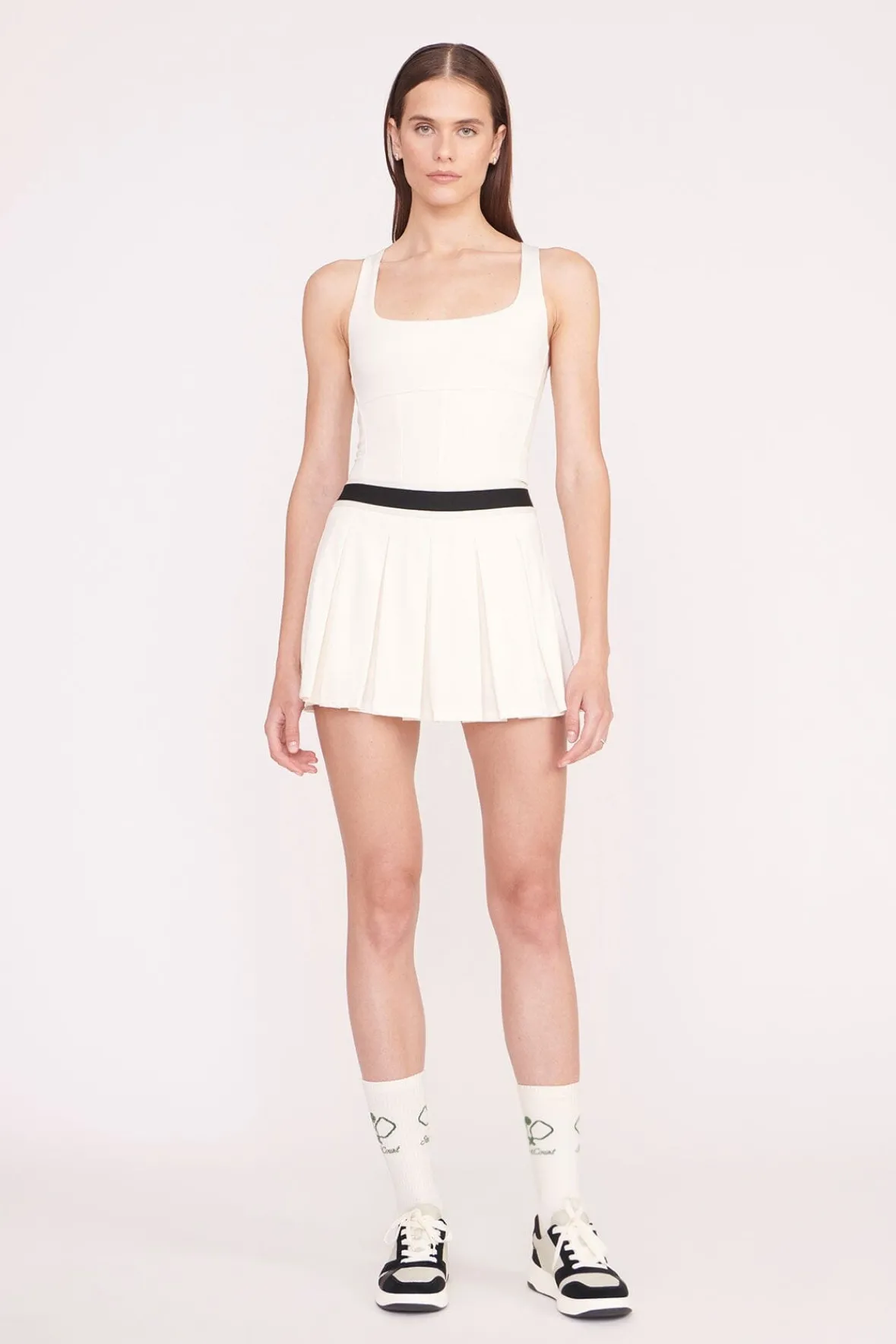 STAUD Court<STAUD DOUBLES SKIRT IVORY