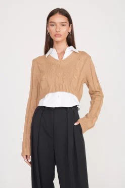 Knits<STAUD DUKE SWEATER  CAMEL WHITE CAMELWHITE