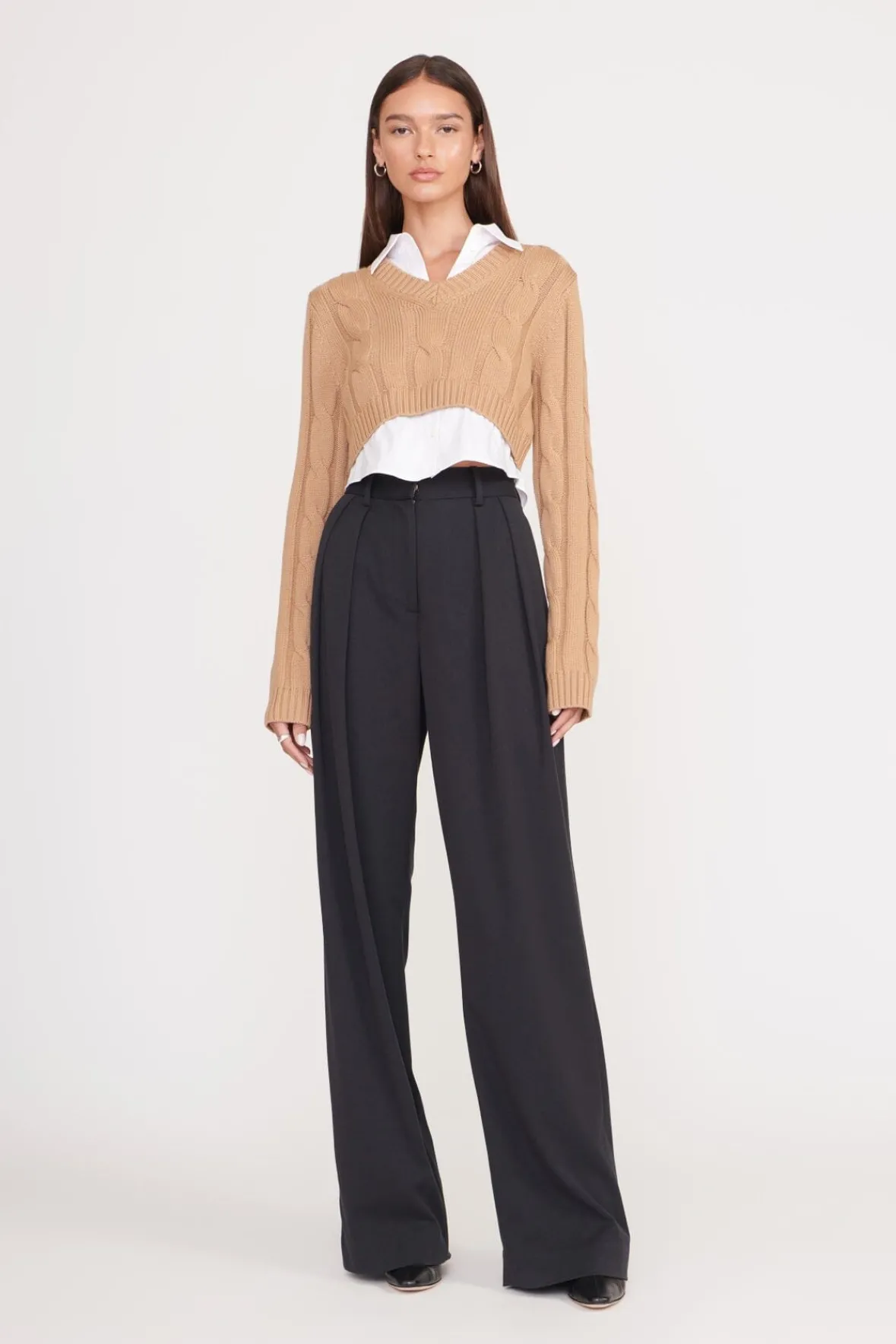 Knits<STAUD DUKE SWEATER CAMEL WHITE CAMELWHITE