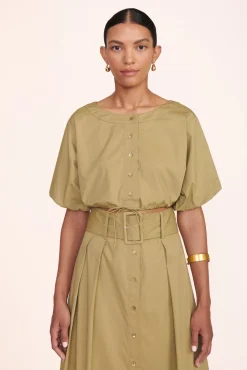 Poplin Shop<STAUD ELLINGTON TOP   KHAKI