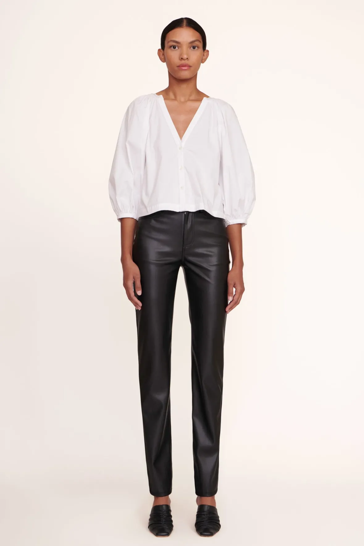 Pants & Shorts<STAUD ELLIOT PANT VEGAN LEATHER BLACK