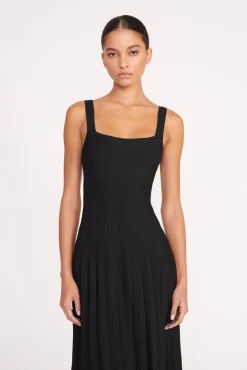 Dresses|Knits<STAUD ELLISON DRESS   BLACK