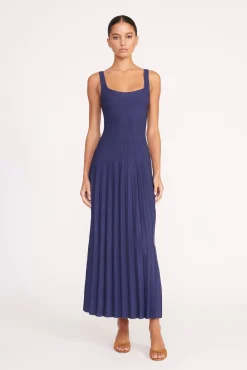 Knits|Best Sellers<STAUD ELLISON DRESS   NAVY