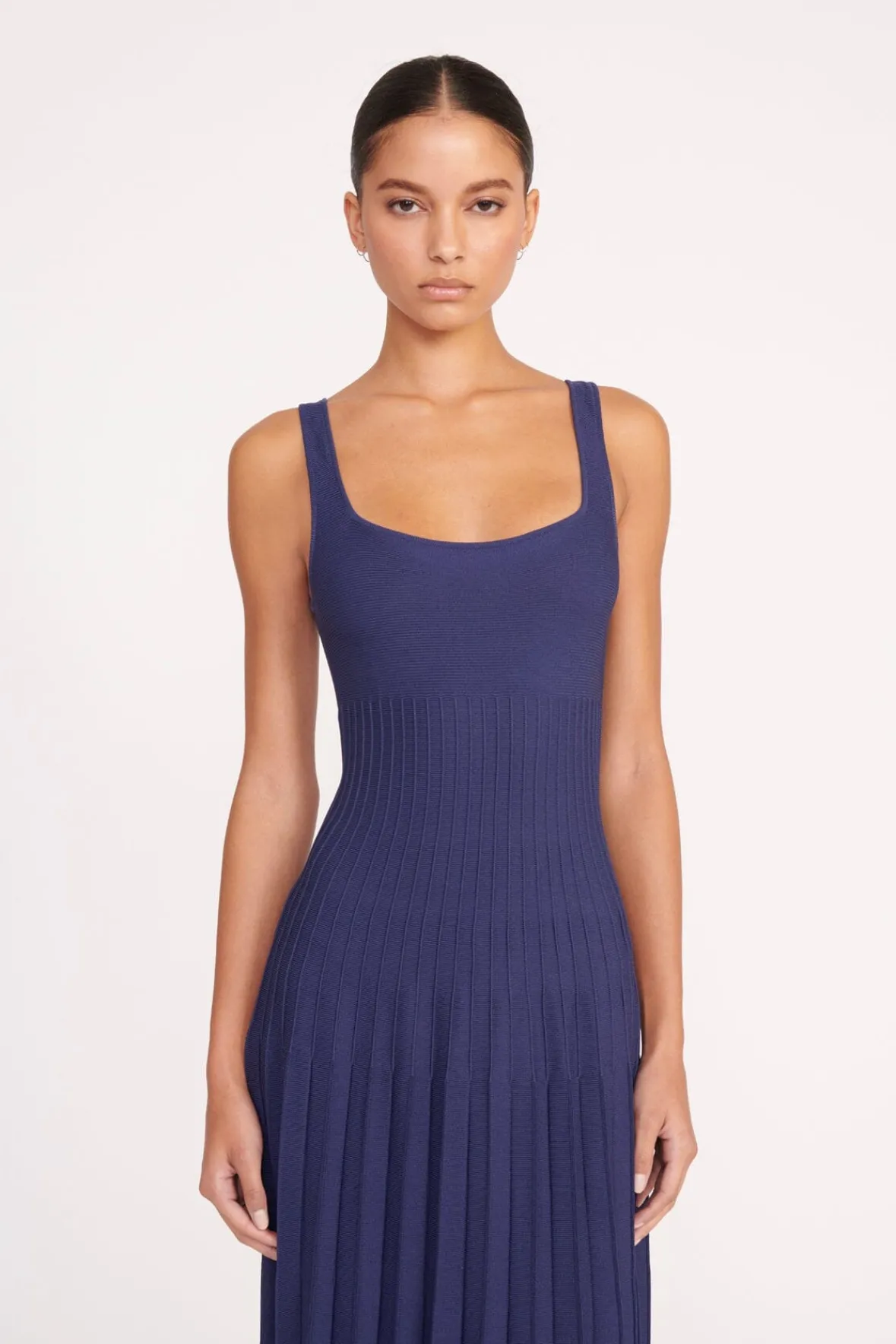 Knits|Best Sellers<STAUD ELLISON DRESS NAVY