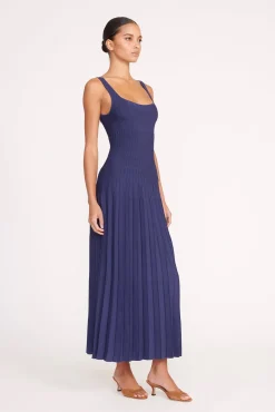 Knits|Best Sellers<STAUD ELLISON DRESS NAVY